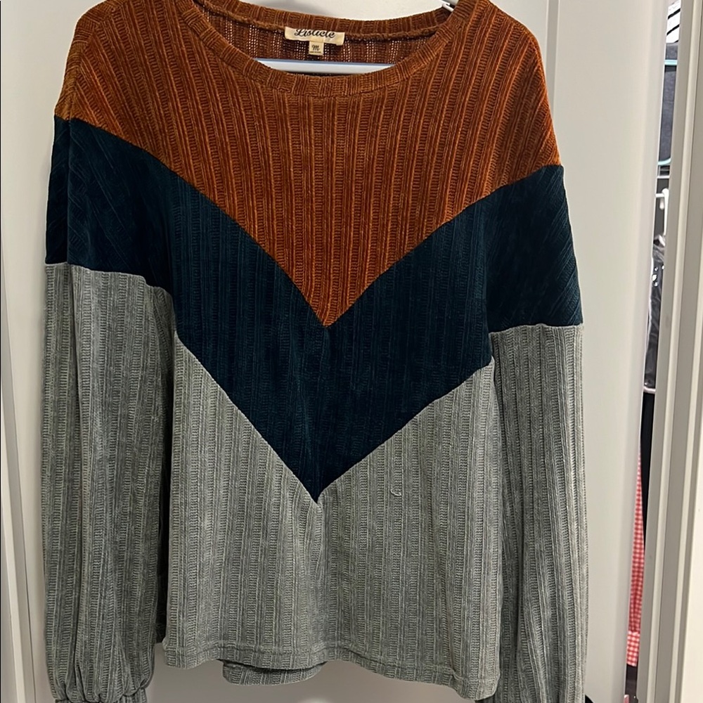 Orange and blue women’s sweater